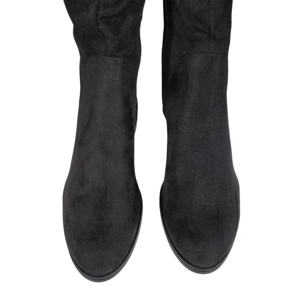 Charles by Charles David Knee High Boot sz 6M Women Guru Slouch Black Faux Suede